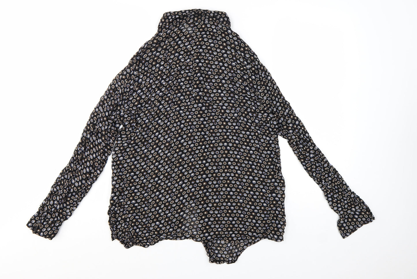 H&M Women’s Black Geometric Button-Up Shirt Size 14