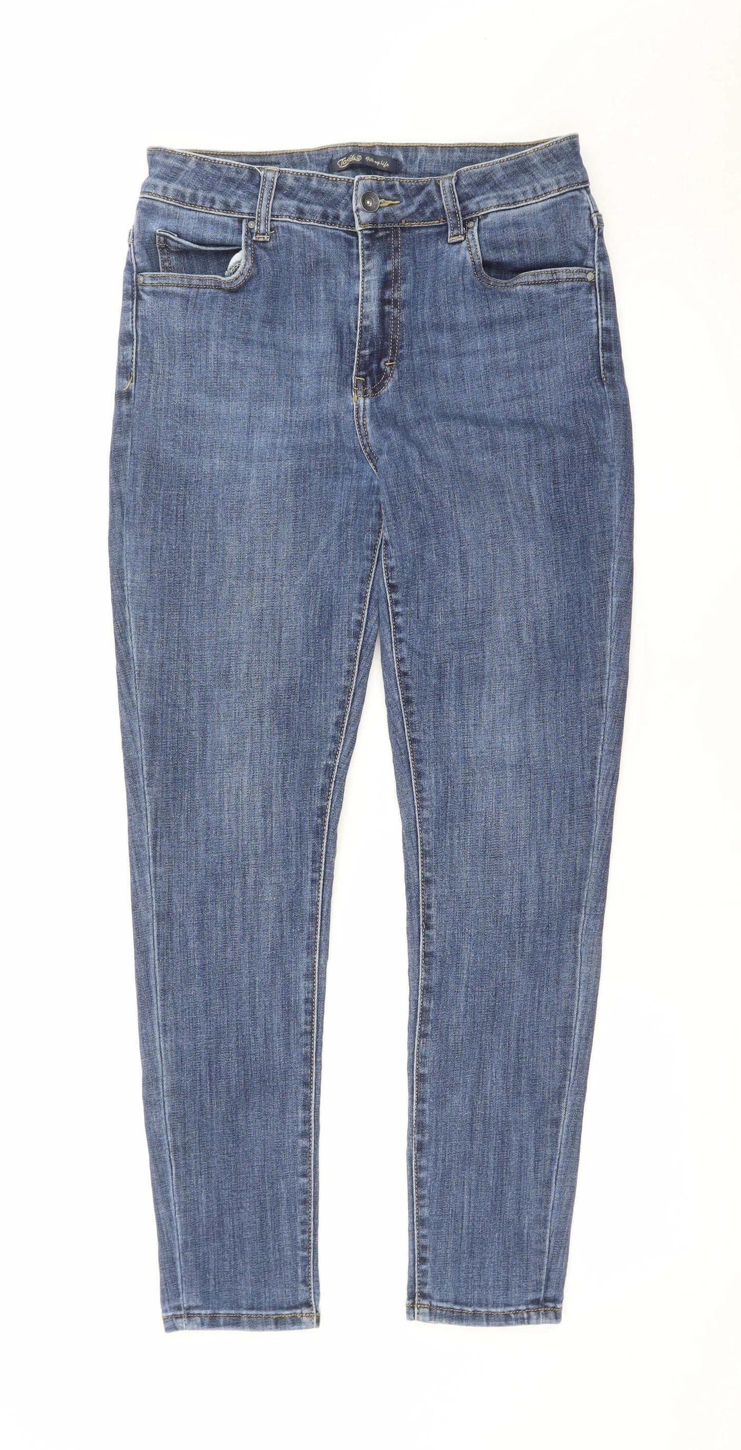 Texil3 Womens Blue Skinny Jeans Size 12 Stretch Denim