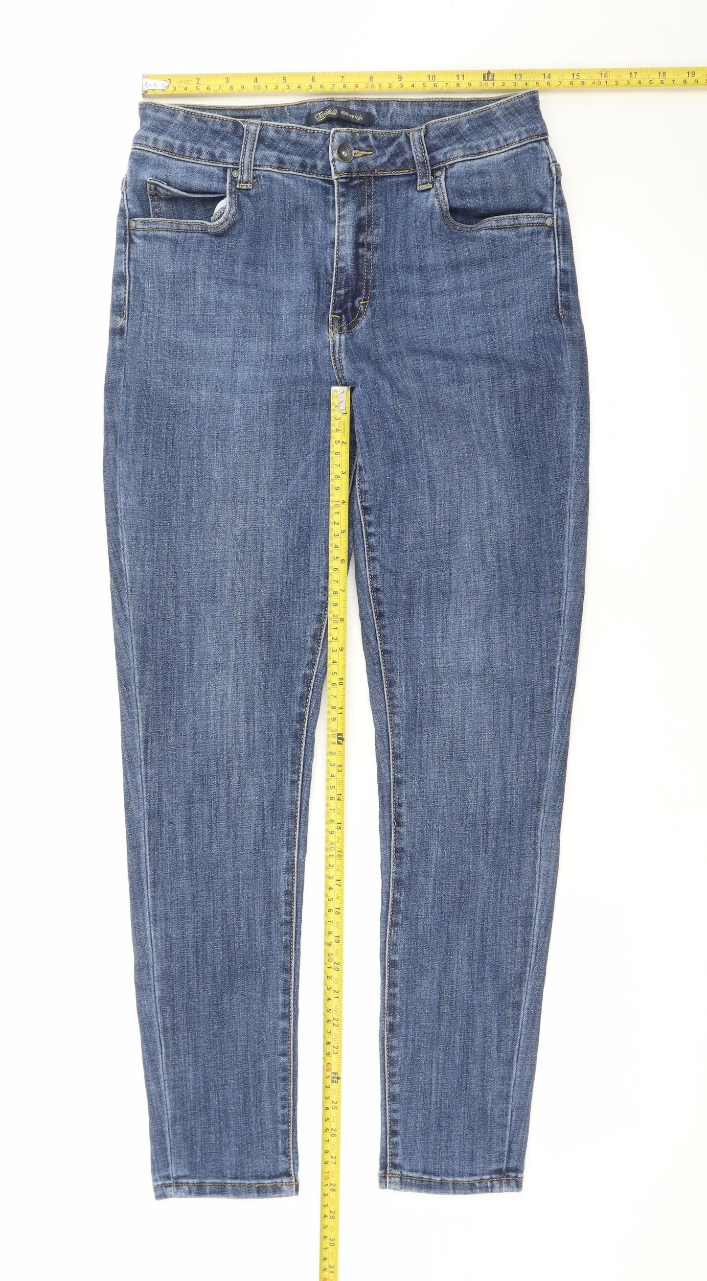 Texil3 Womens Blue Skinny Jeans Size 12 Stretch Denim