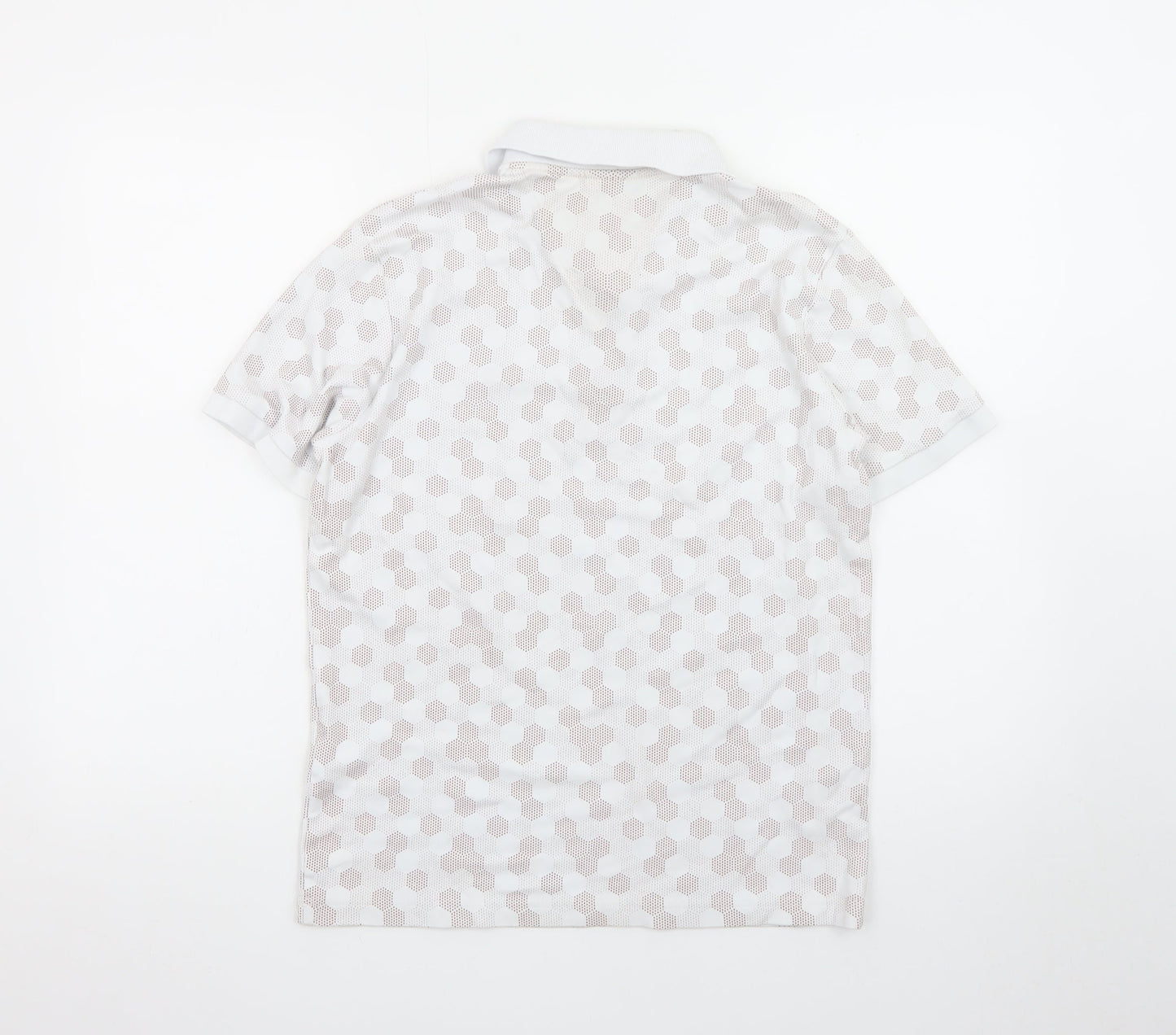 Hugo Boss Men's Beige Geometric Cotton Polo Shirt M