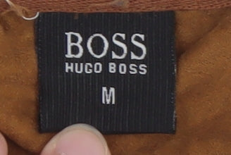 Hugo Boss Men's Beige Geometric Cotton Polo Shirt M