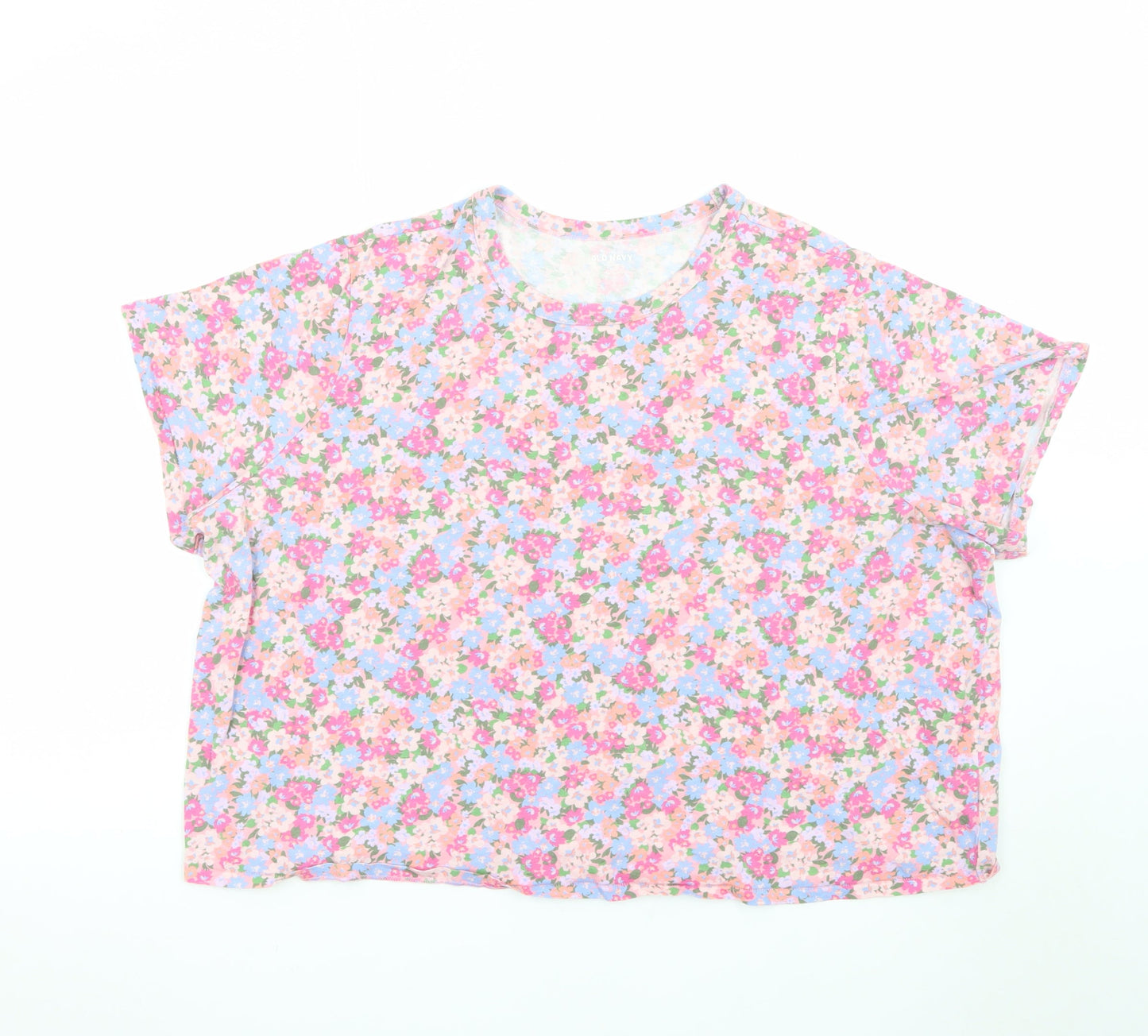 Old Navy Women’s Multicoloured Floral Cotton T-Shirt Size 2XL