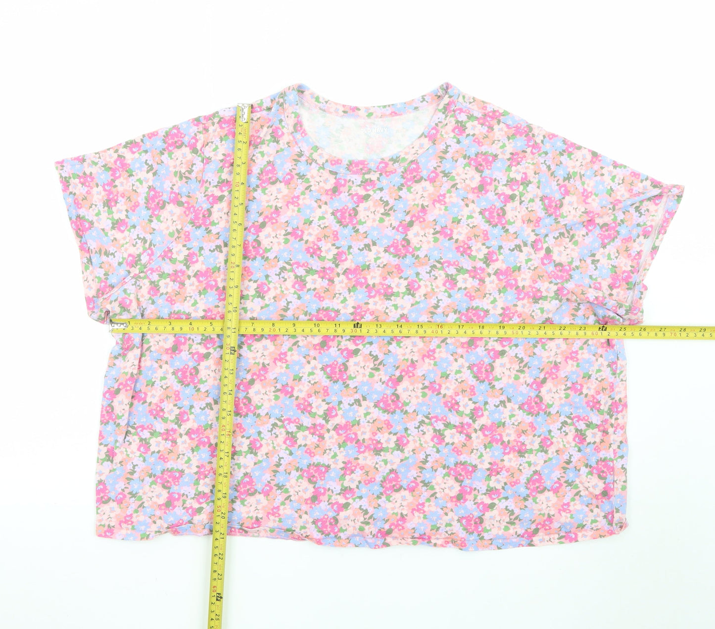 Old Navy Women’s Multicoloured Floral Cotton T-Shirt Size 2XL