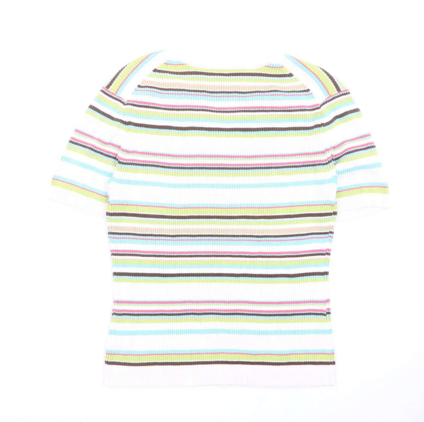 Croft & Barrow Women's Multicoloured Striped Knit T-Shirt M