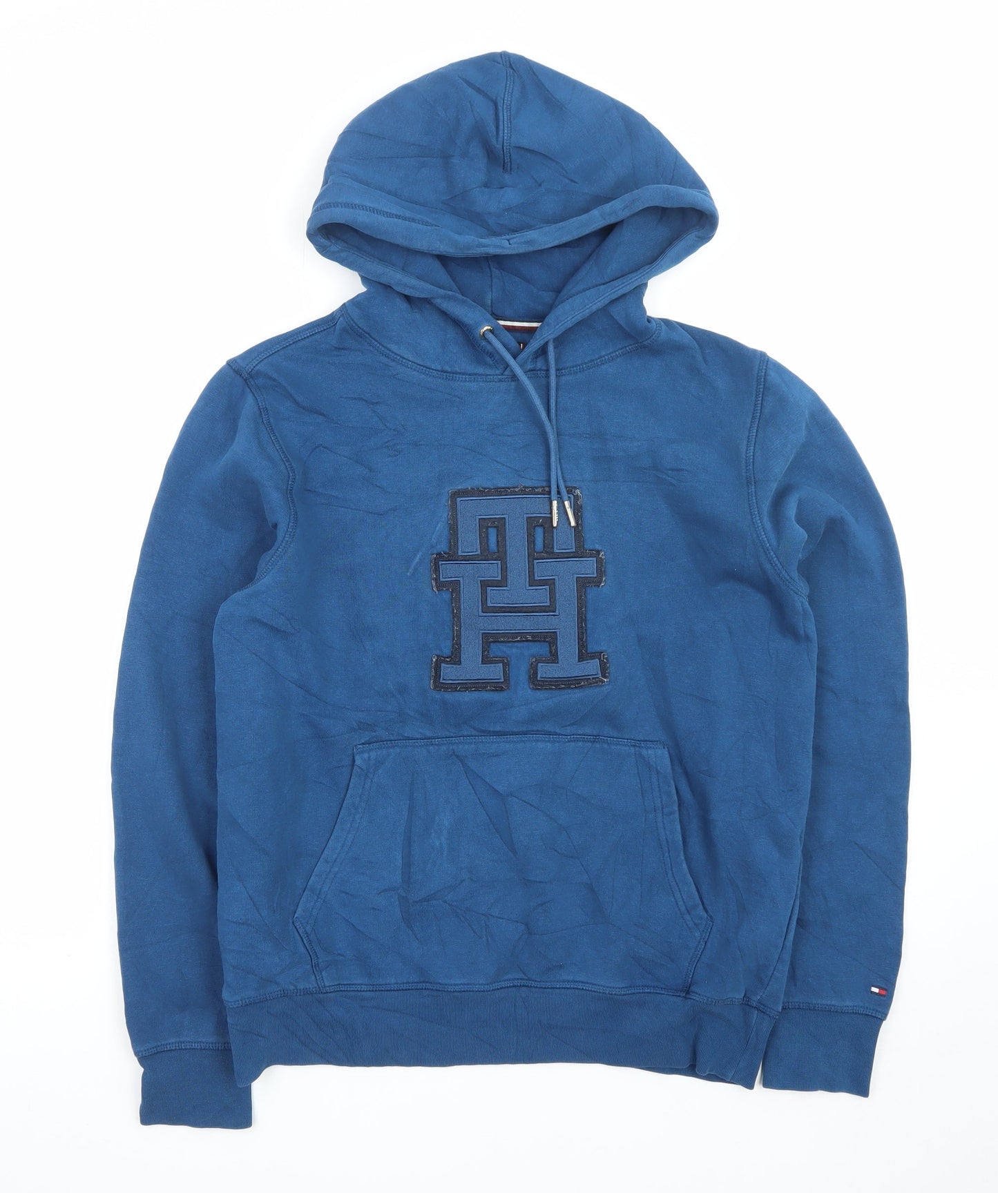 Tommy Hilfiger Men's Blue Pullover Logo Hoodie Size S