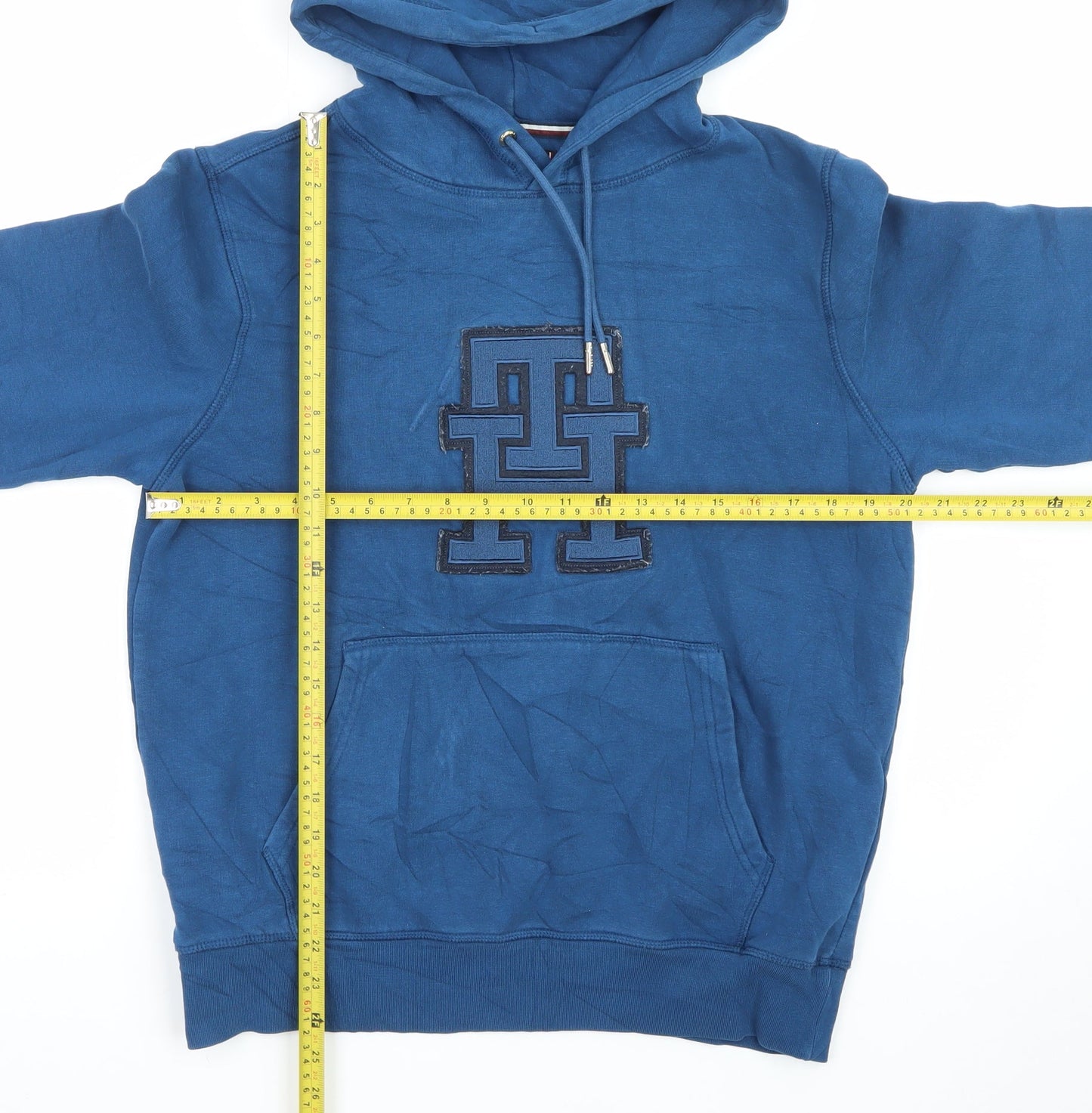 Tommy Hilfiger Men's Blue Pullover Logo Hoodie Size S