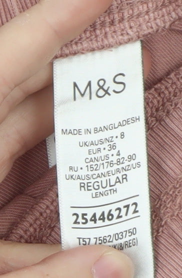Marks and Spencer Women Pink Size 8 Lyocell Cotton Jogger Trousers