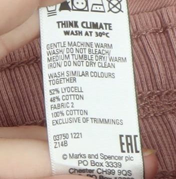 Marks and Spencer Women Pink Size 8 Lyocell Cotton Jogger Trousers