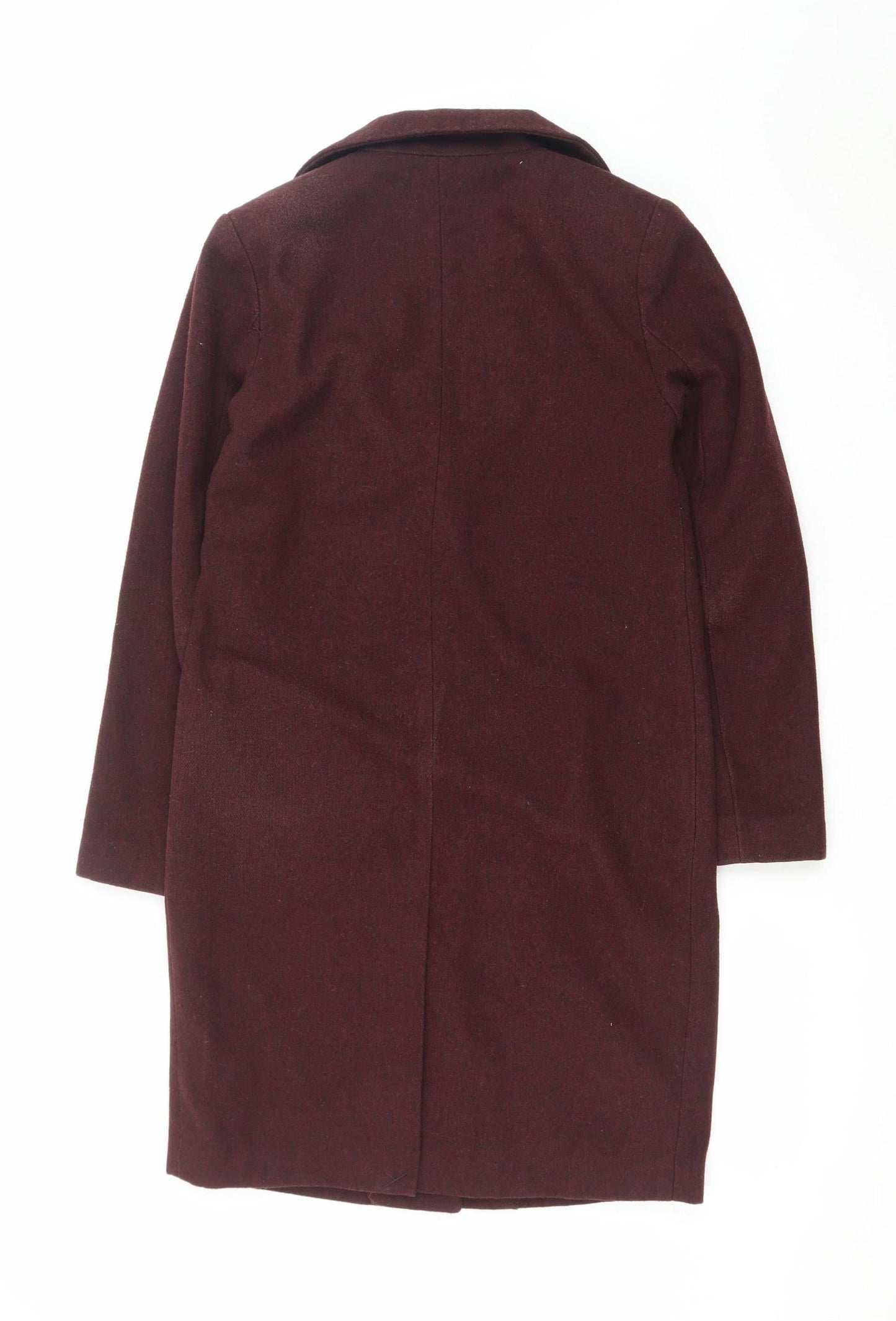 New Look Women’s Red Long Wool Blend Overcoat Size 6