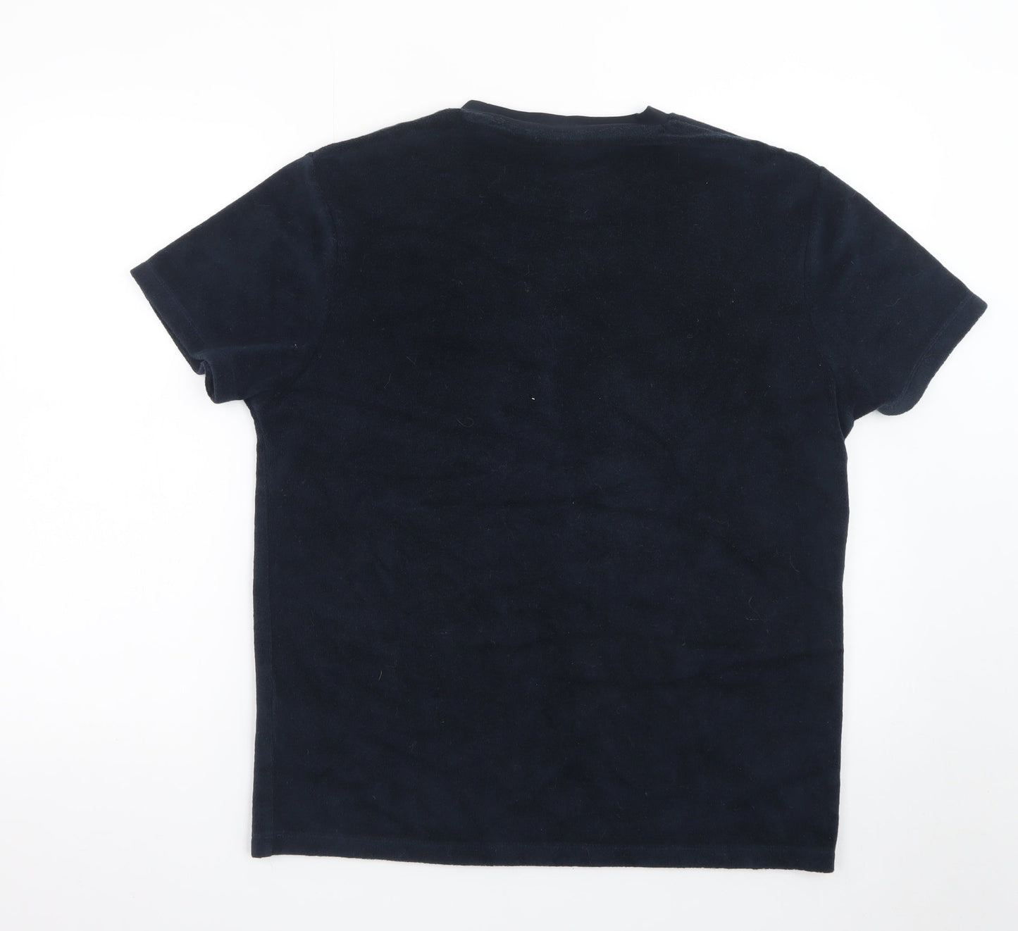 ASOS DESIGN Men's Black Short Sleeve Crew Neck Velour T-Shirt Size M
