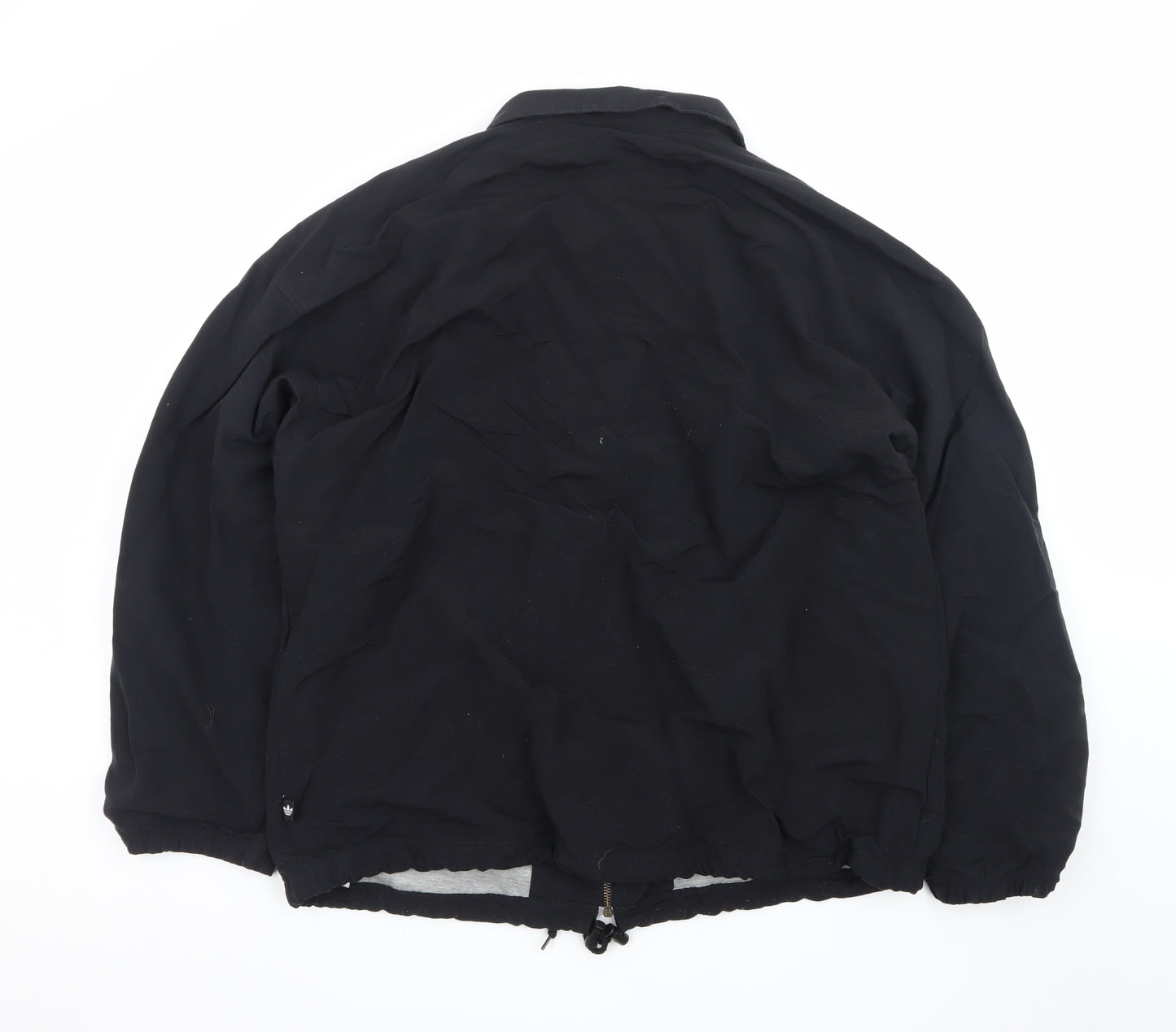 Adidas Mens Black 44/46 Bomber Jacket Full Zip Lined Casual