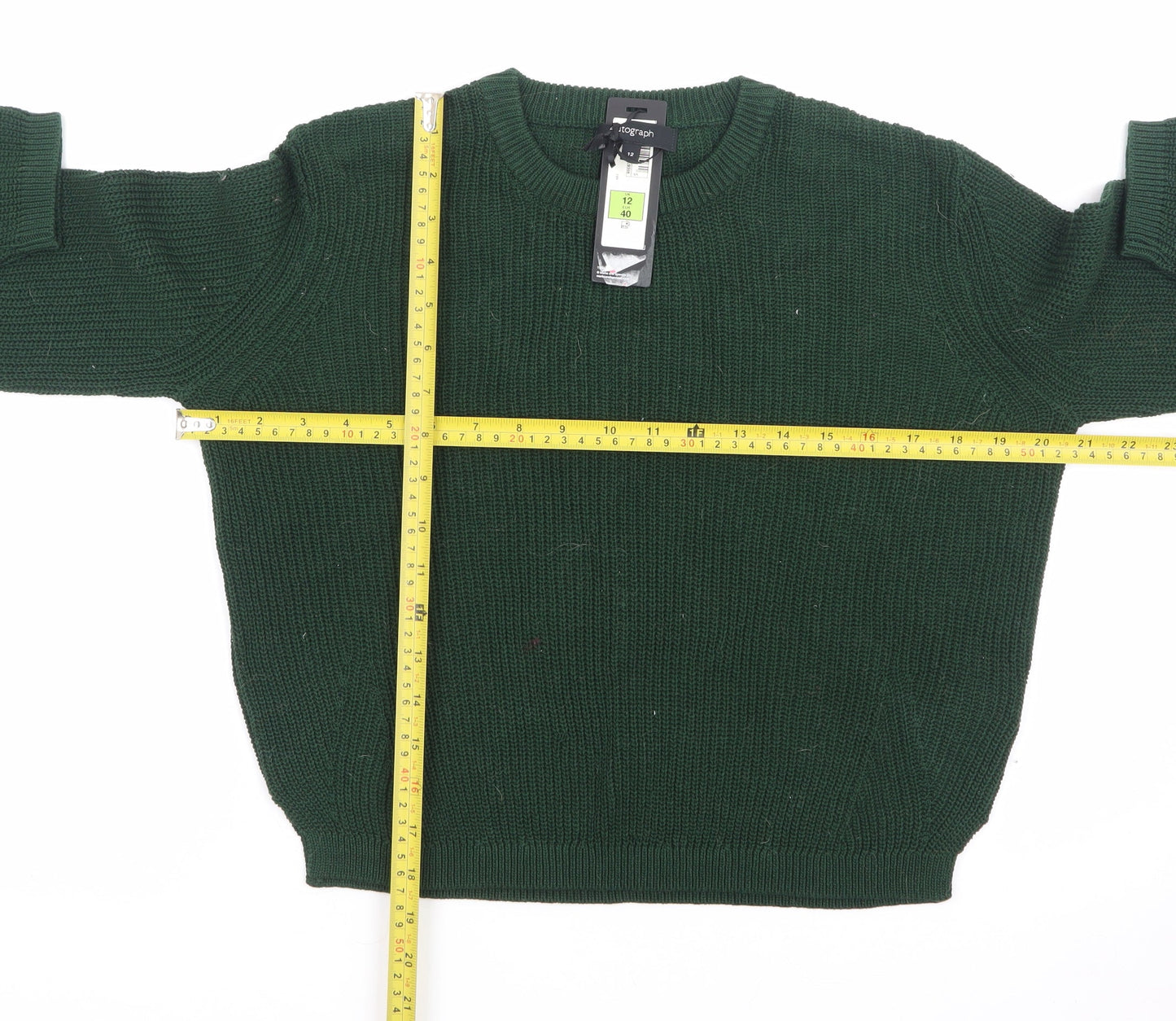 Marks and Spencer Women Green Size 12 Crew Neck Knit Jumper