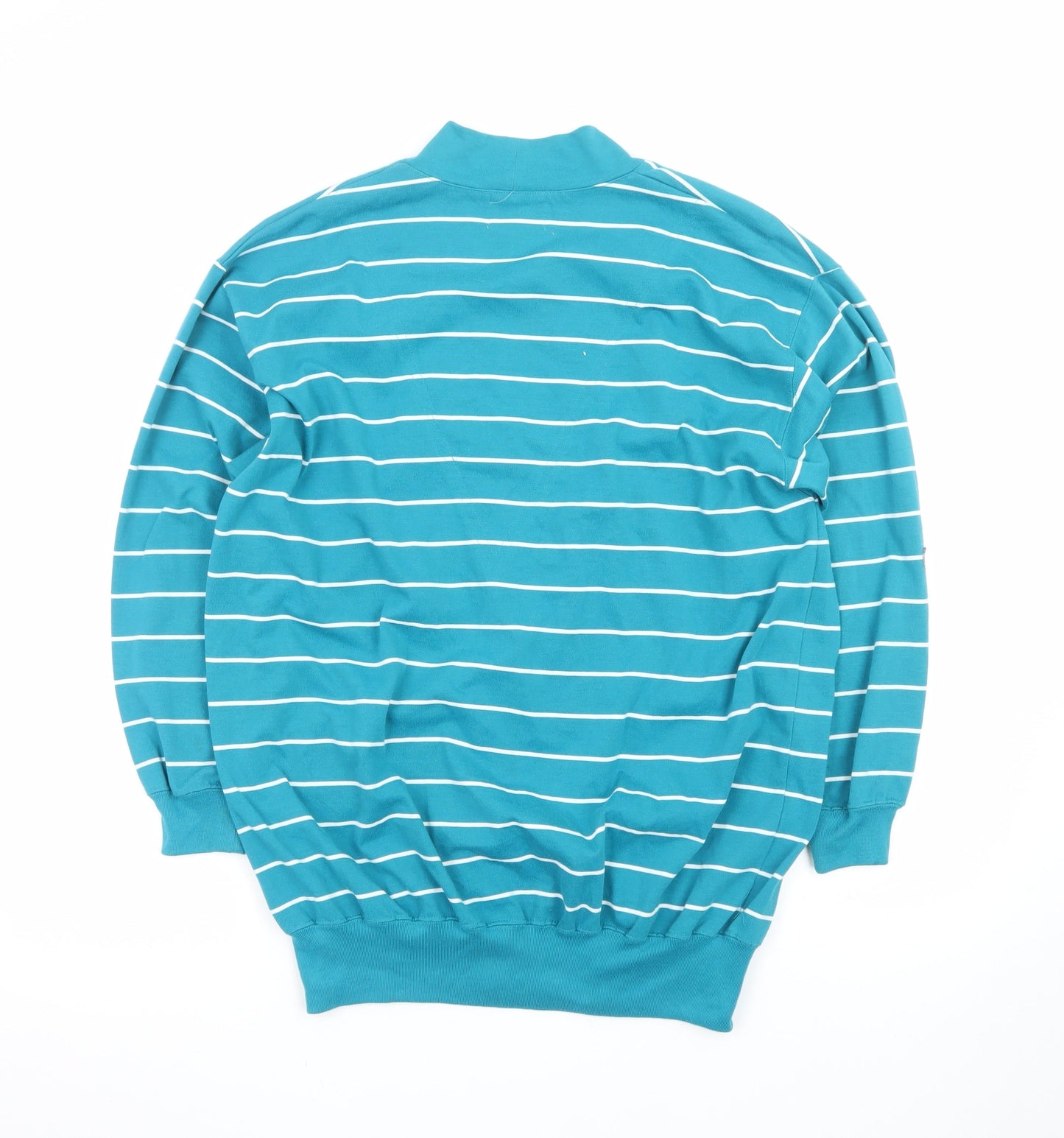 Blast Point Women's Blue Striped Petites Cardigan M Relaxed Fit