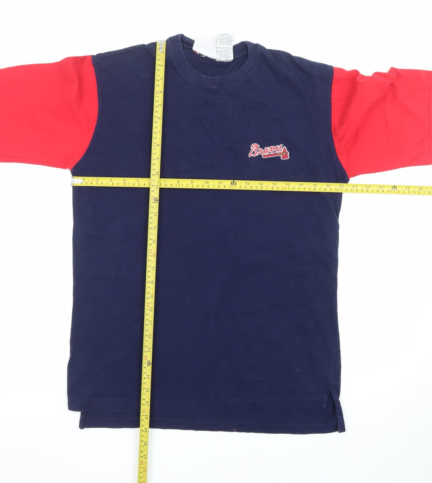 Iron Knights Athletics Men's Navy Red Braves T-Shirt Medium 1999 Cotton