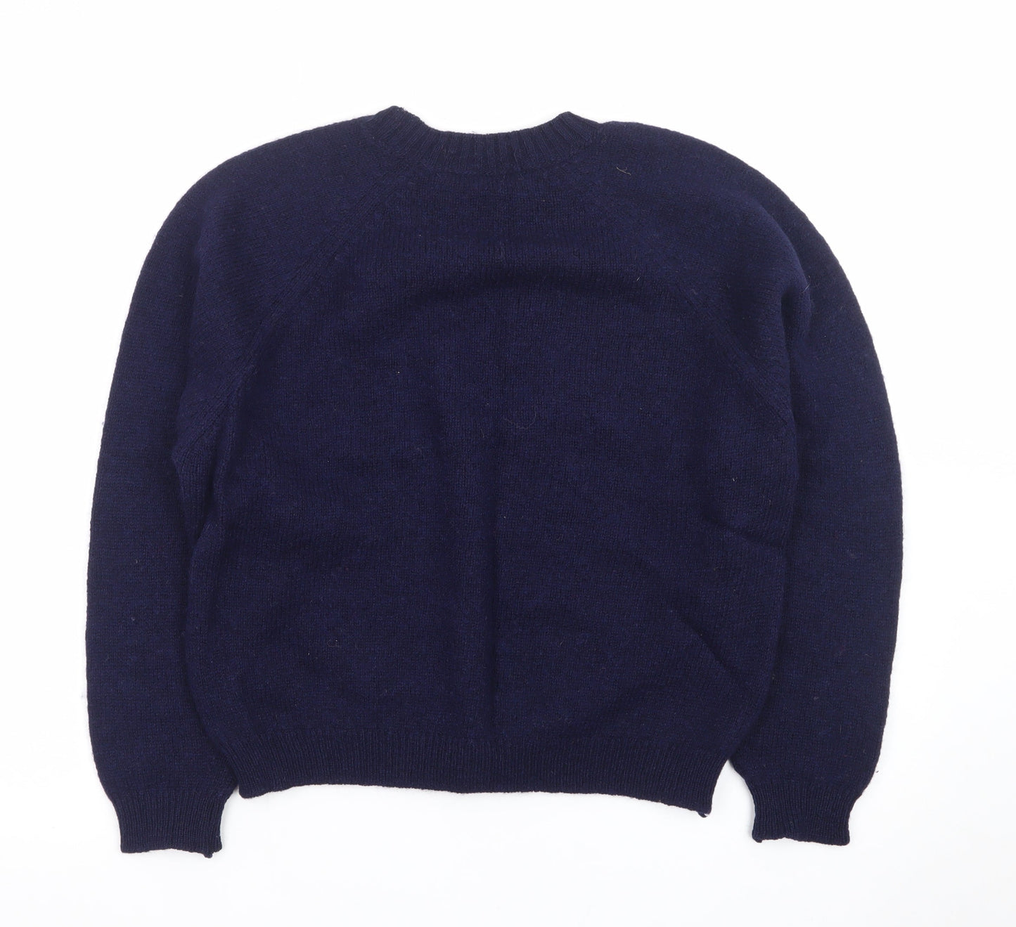 Marks & Spencer Women Navy Blue Wool Crew Neck Jumper Size 16/18