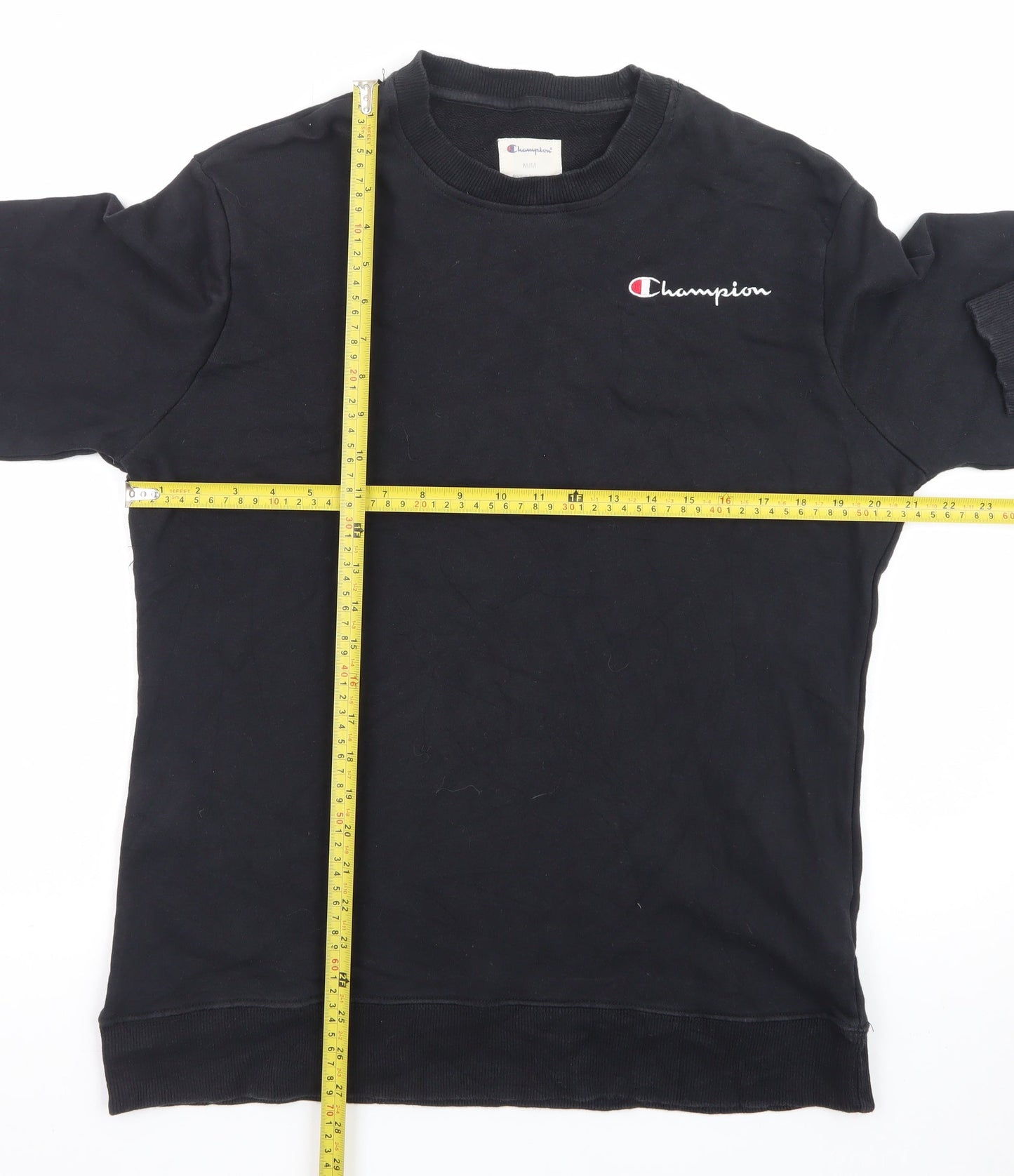 Champion Mens Black Medium Crew Neck Pullover Sweatshirt