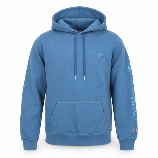 Champion Men’s Blue XL Pullover Hoodie with Logo Sleeve Print