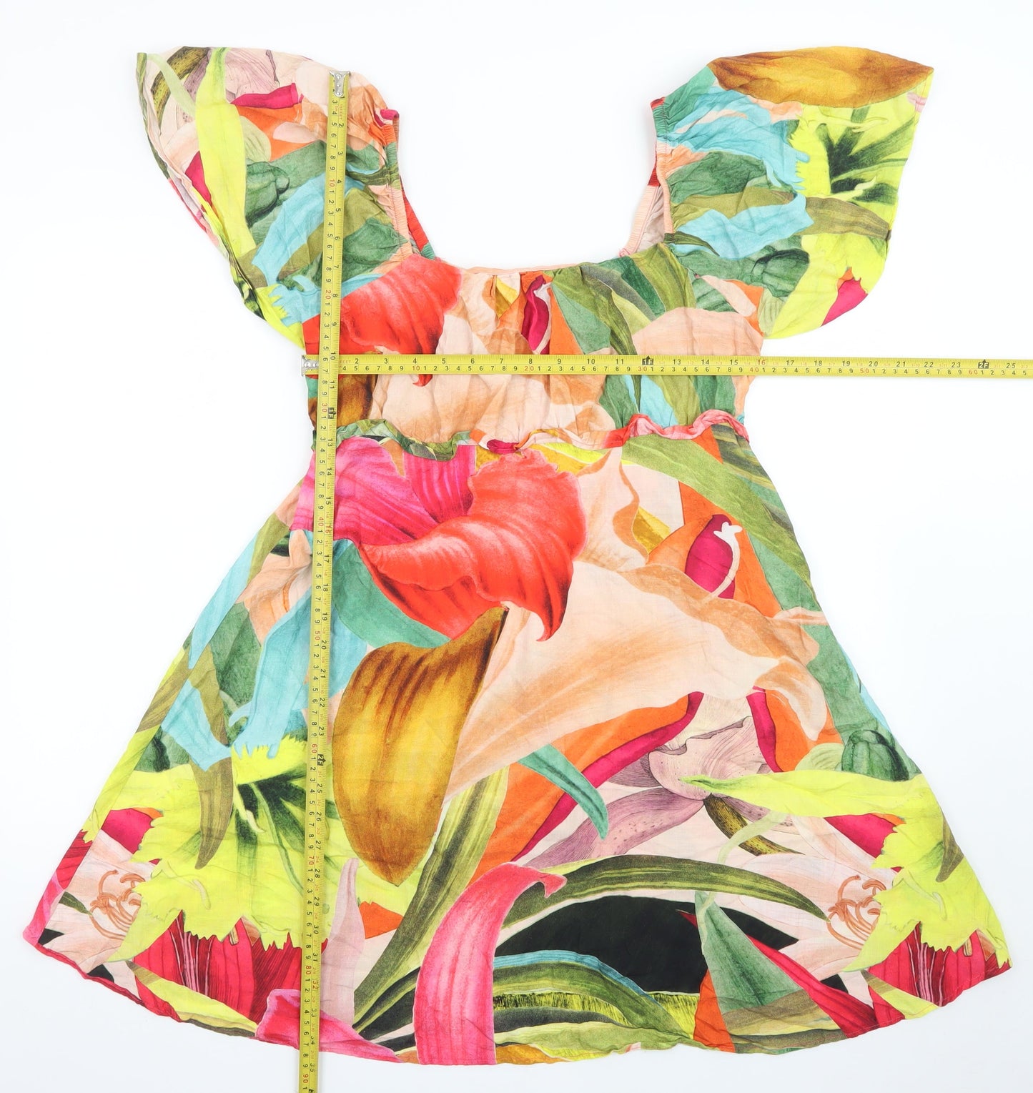 Next Women’s Multicoloured Floral A-Line Knee Length Dress Size 14