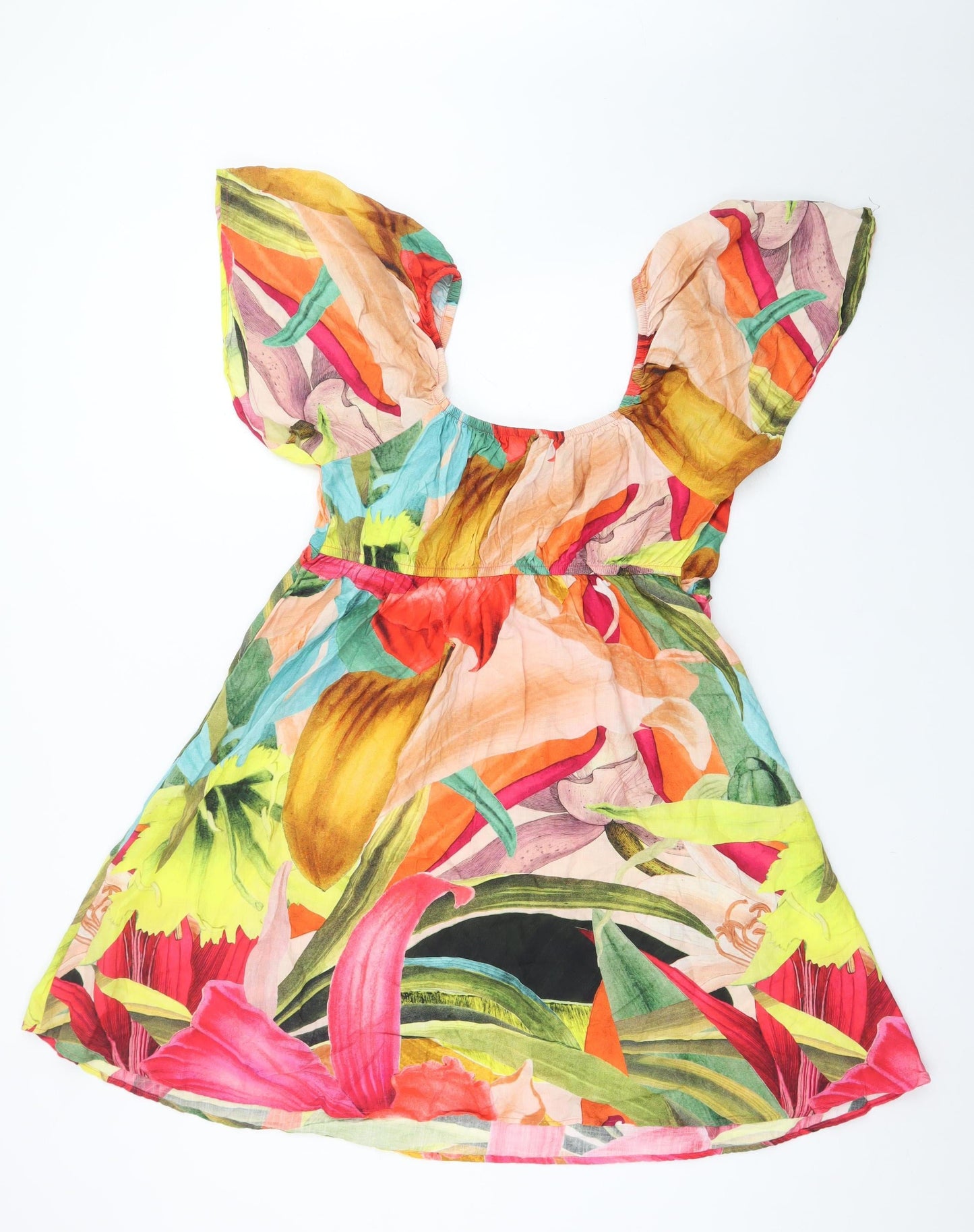 Next Women’s Multicoloured Floral A-Line Knee Length Dress Size 14