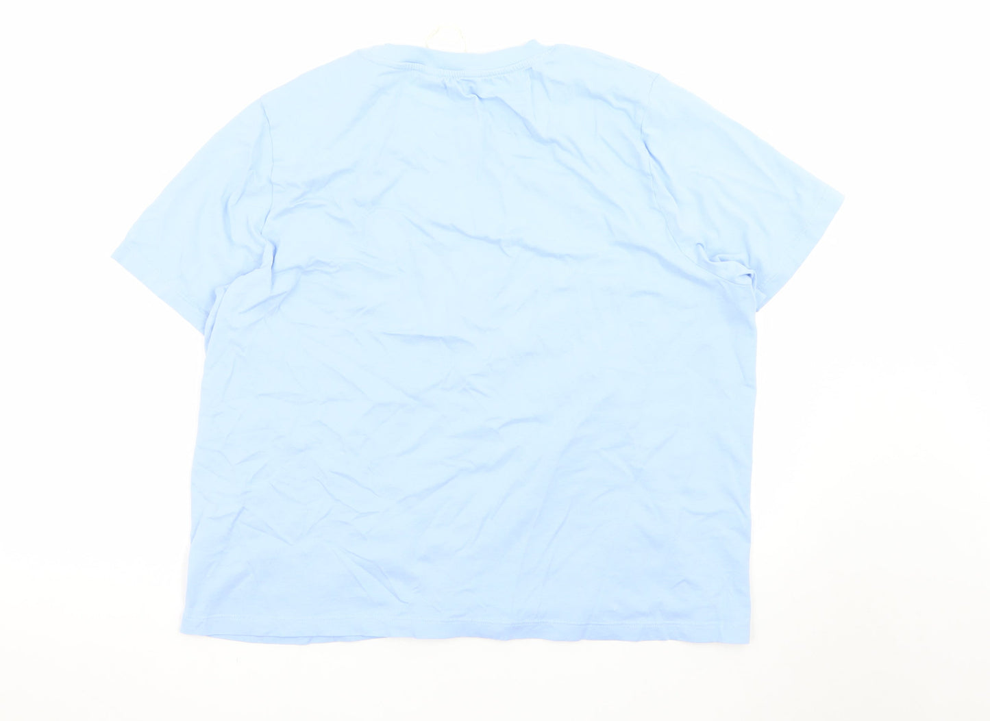 Marks and Spencer Women's Blue Beaded Seashell Cotton T-Shirt Size 20