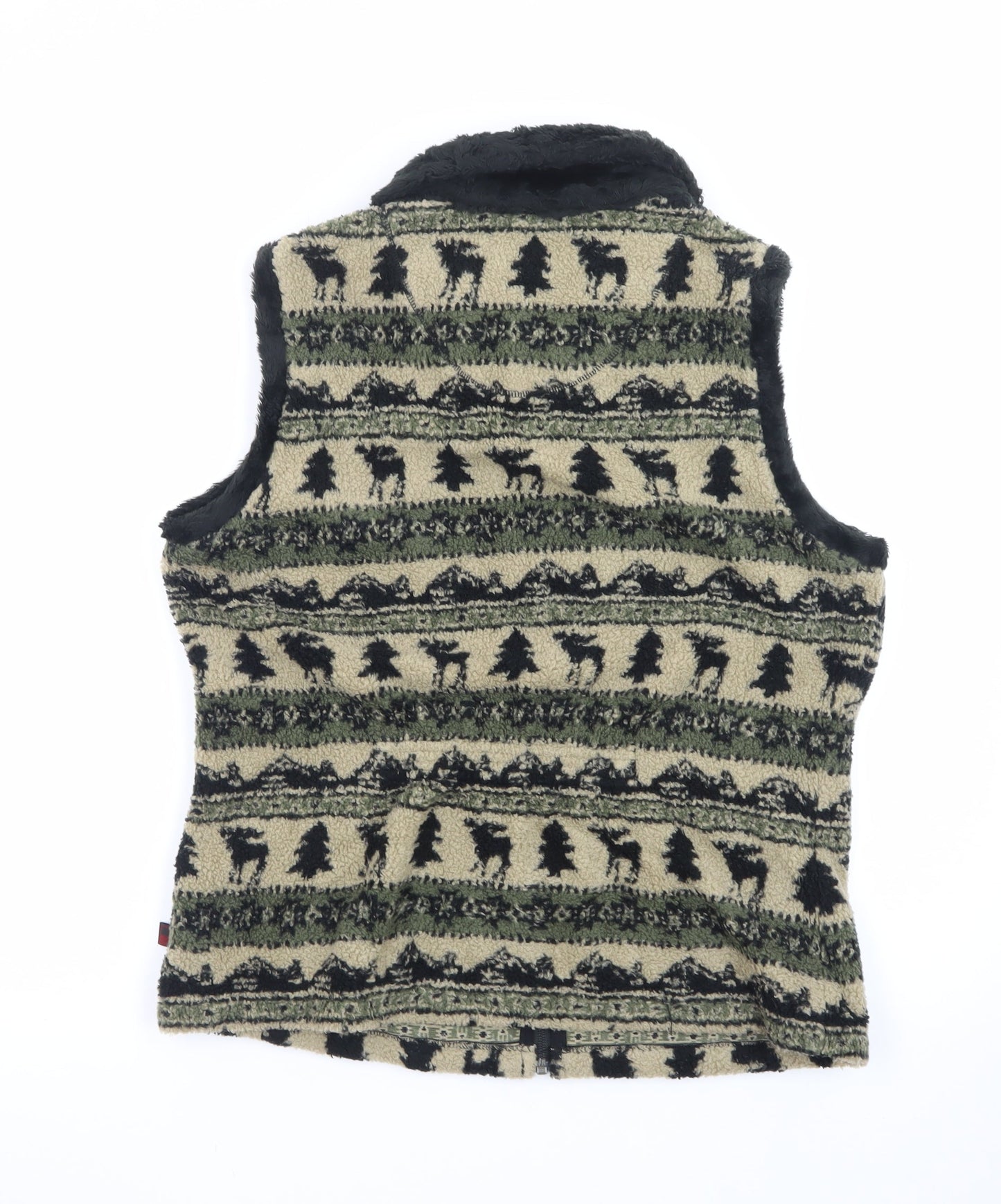 Woolrich Womens Beige Fleece Zip Waistcoat Bodywarmer M