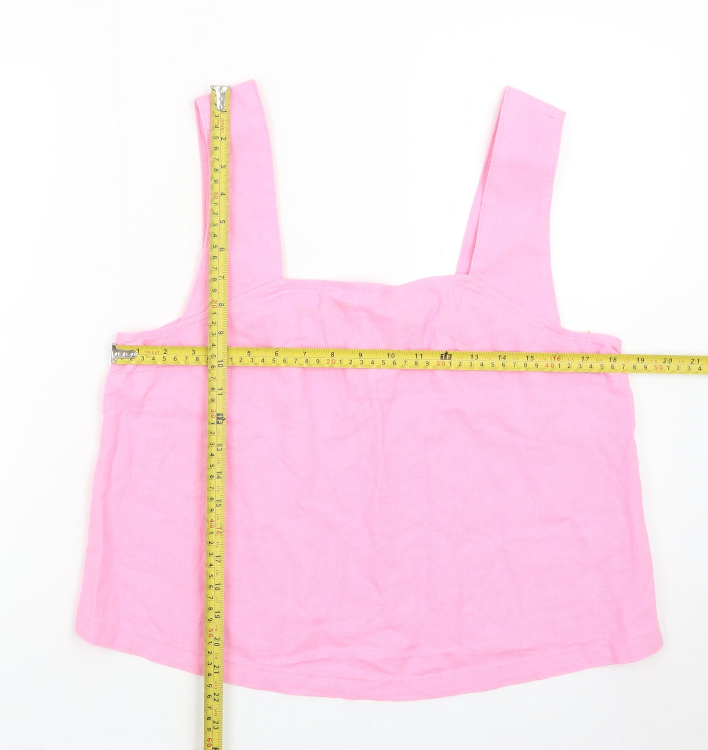 Marks and Spencer Women's Pink Linen Camisole Tank Top Size 12
