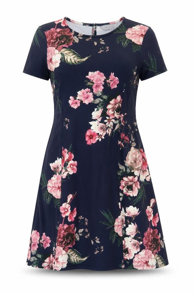 Dorothy Perkins Women's Blue Floral A-Line Dress Size 10