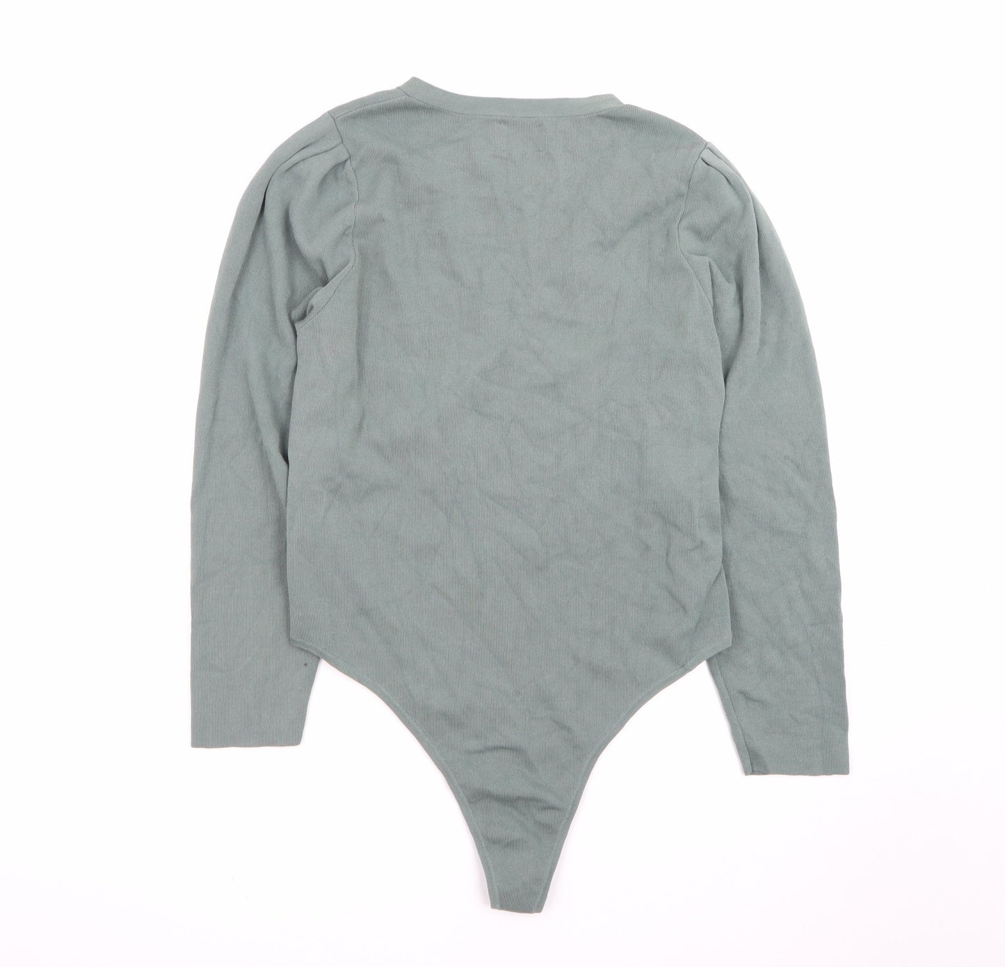 ASOS DESIGN Women’s Green Wrap Bodysuit UK 20 Curve Long Sleeve Cotton