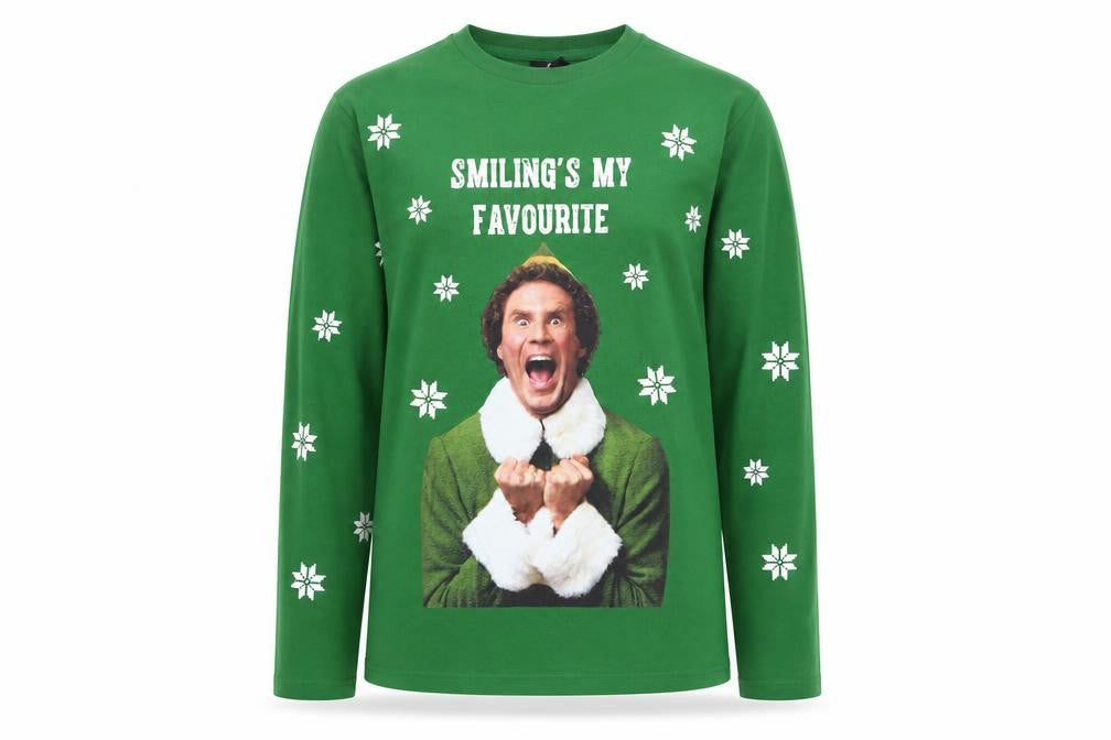 Elf Green Christmas Long Sleeve Men's T-Shirt Size L Funny Quote