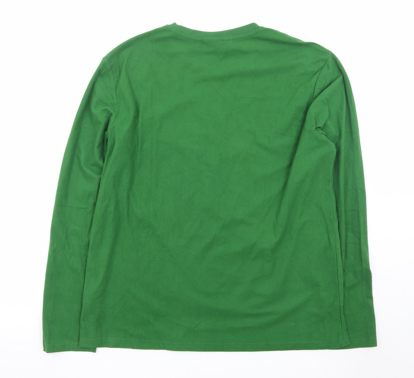Elf Green Christmas Long Sleeve Men's T-Shirt Size L Funny Quote