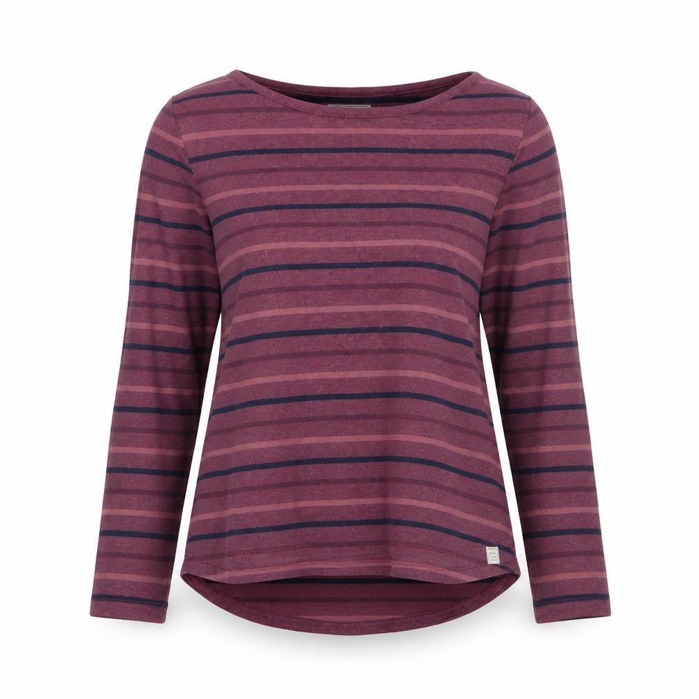 FatFace Women's Purple Striped Long Sleeve Cotton T-Shirt Size 8