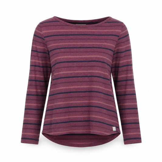 FatFace Women's Purple Striped Long Sleeve Cotton T-Shirt Size 8