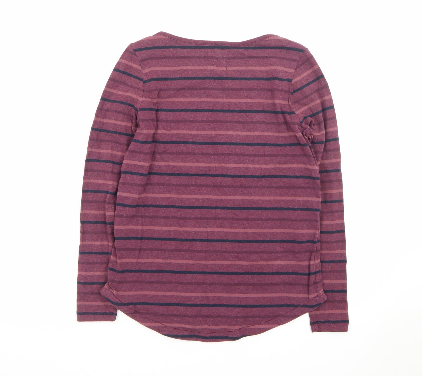 Fat Face Women's Purple Striped Long Sleeve Cotton T-Shirt Size 8