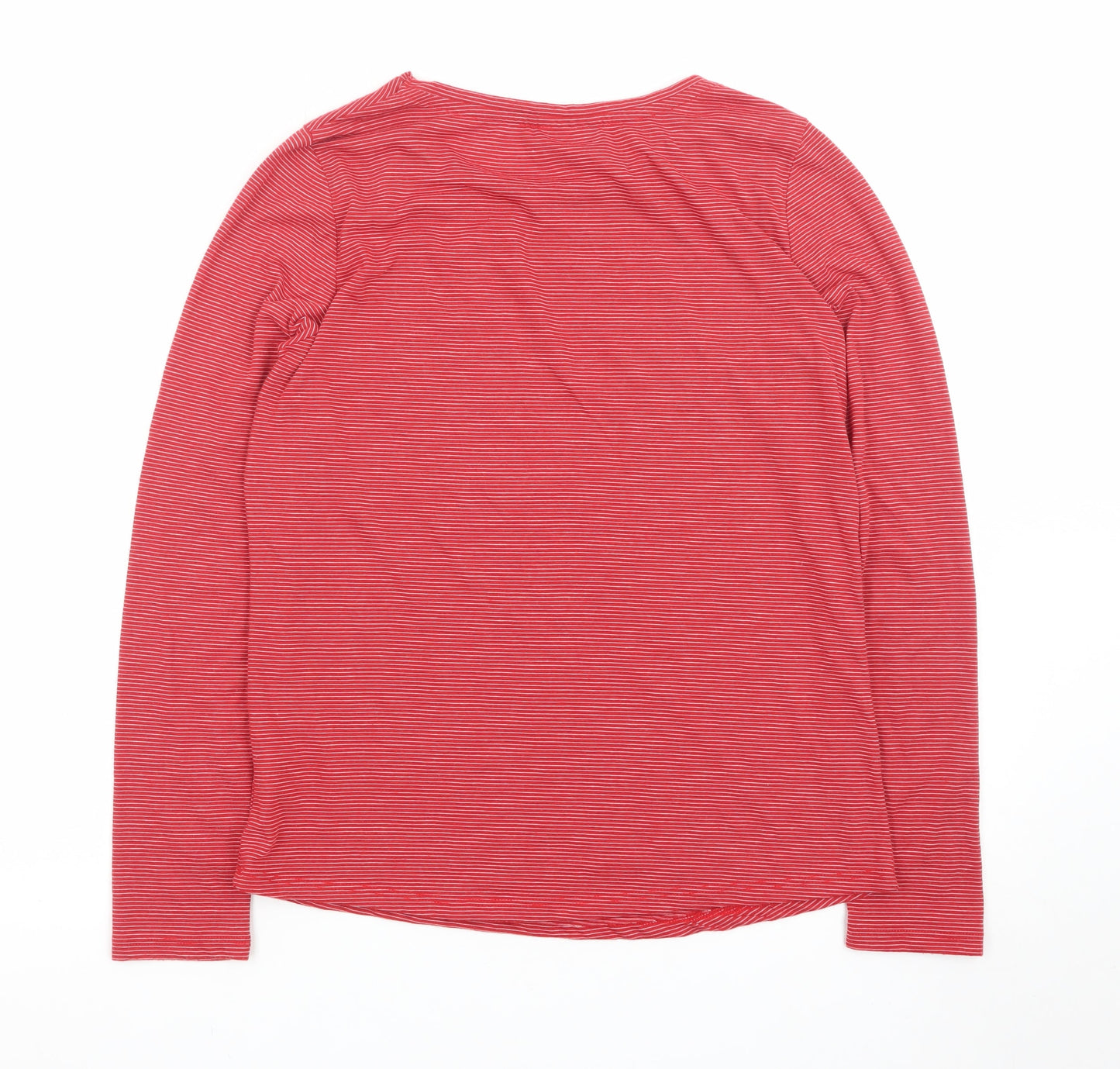 NOCOZO Womens Red Striped Star Sequin Long Sleeve T-Shirt UK 12
