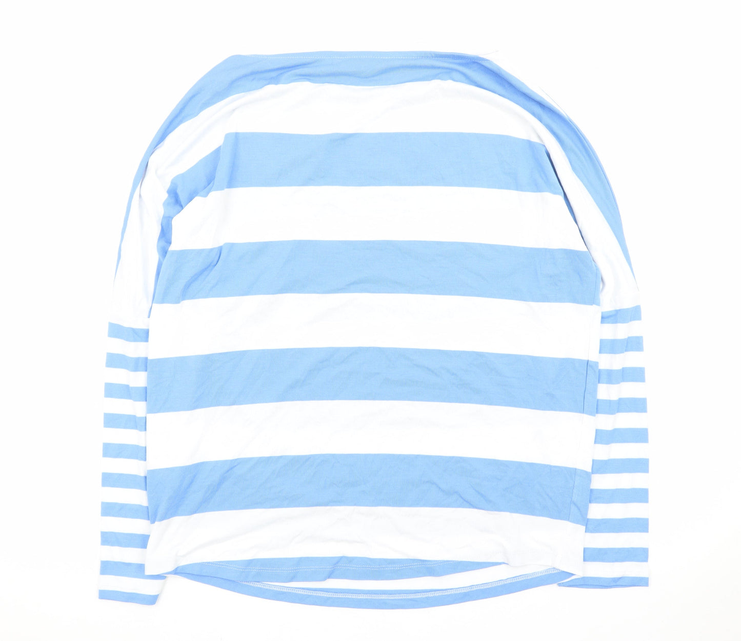Next Women's Blue White Striped Long Sleeve Jersey T-Shirt UK 12