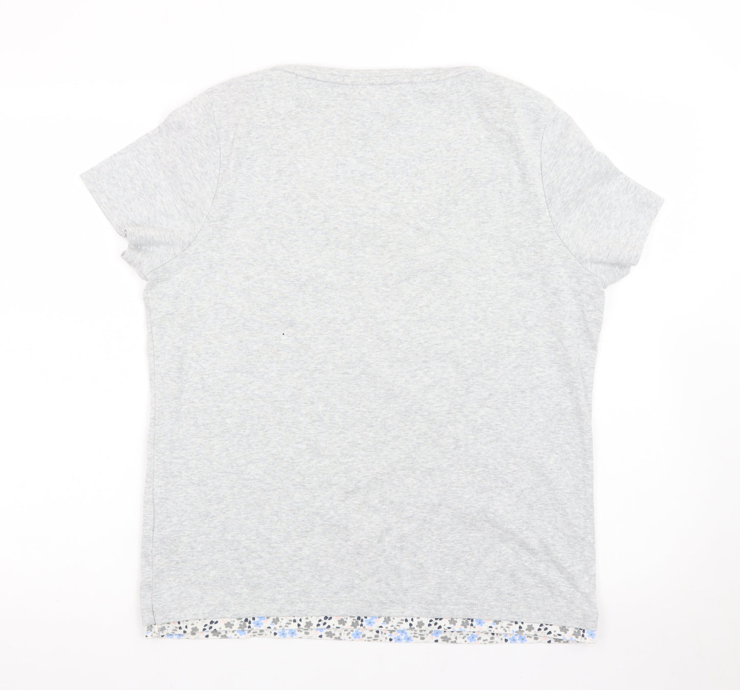 Maine New England Women's Grey V-Neck Cotton T-Shirt Size 18