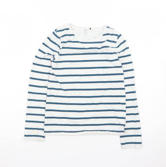 John Lewis Girls Blue Stripe Long Sleeve Cotton T-Shirt Age 10 Years