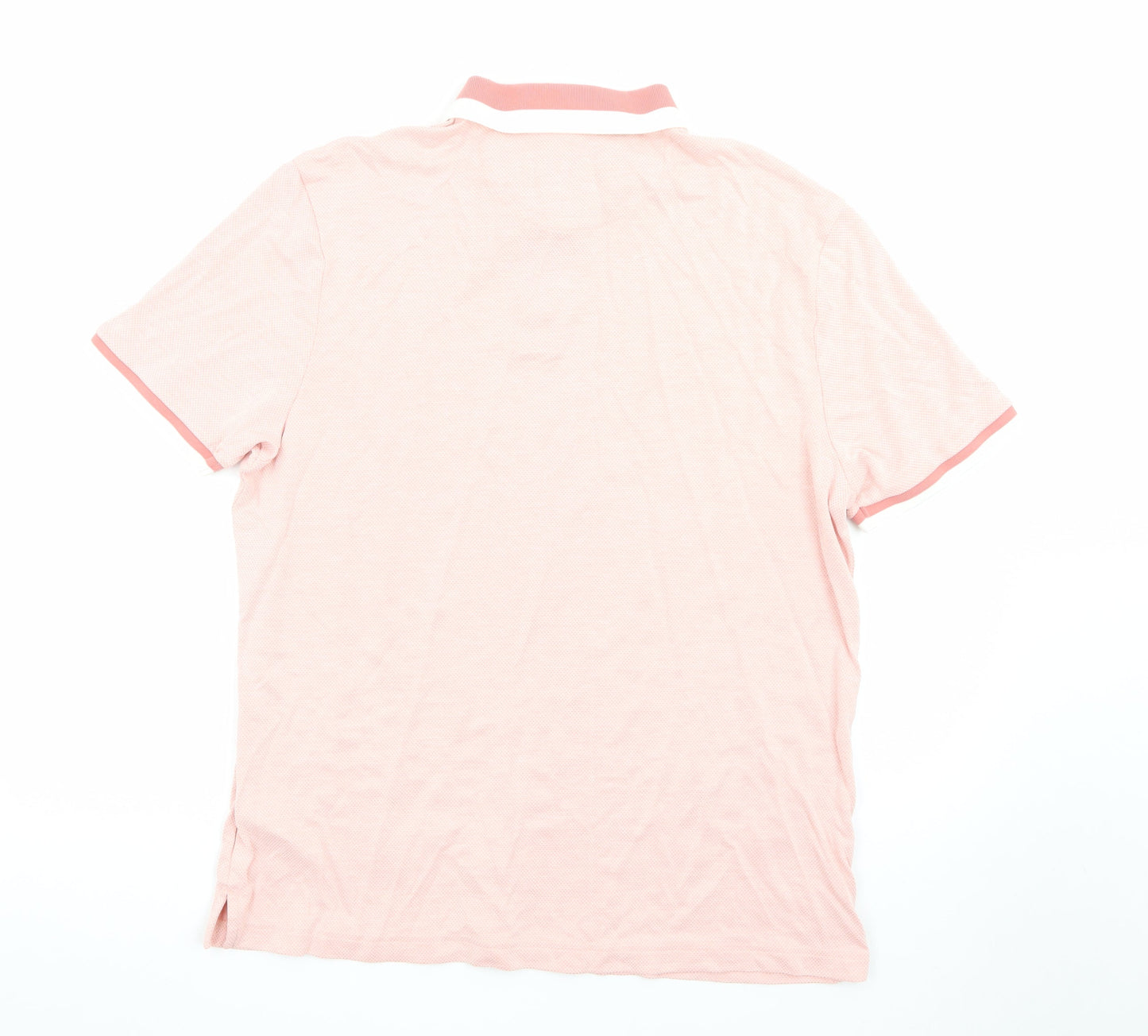 Marks and Spencer Men's Pink Cotton Polo Shirt XL Regular Fit