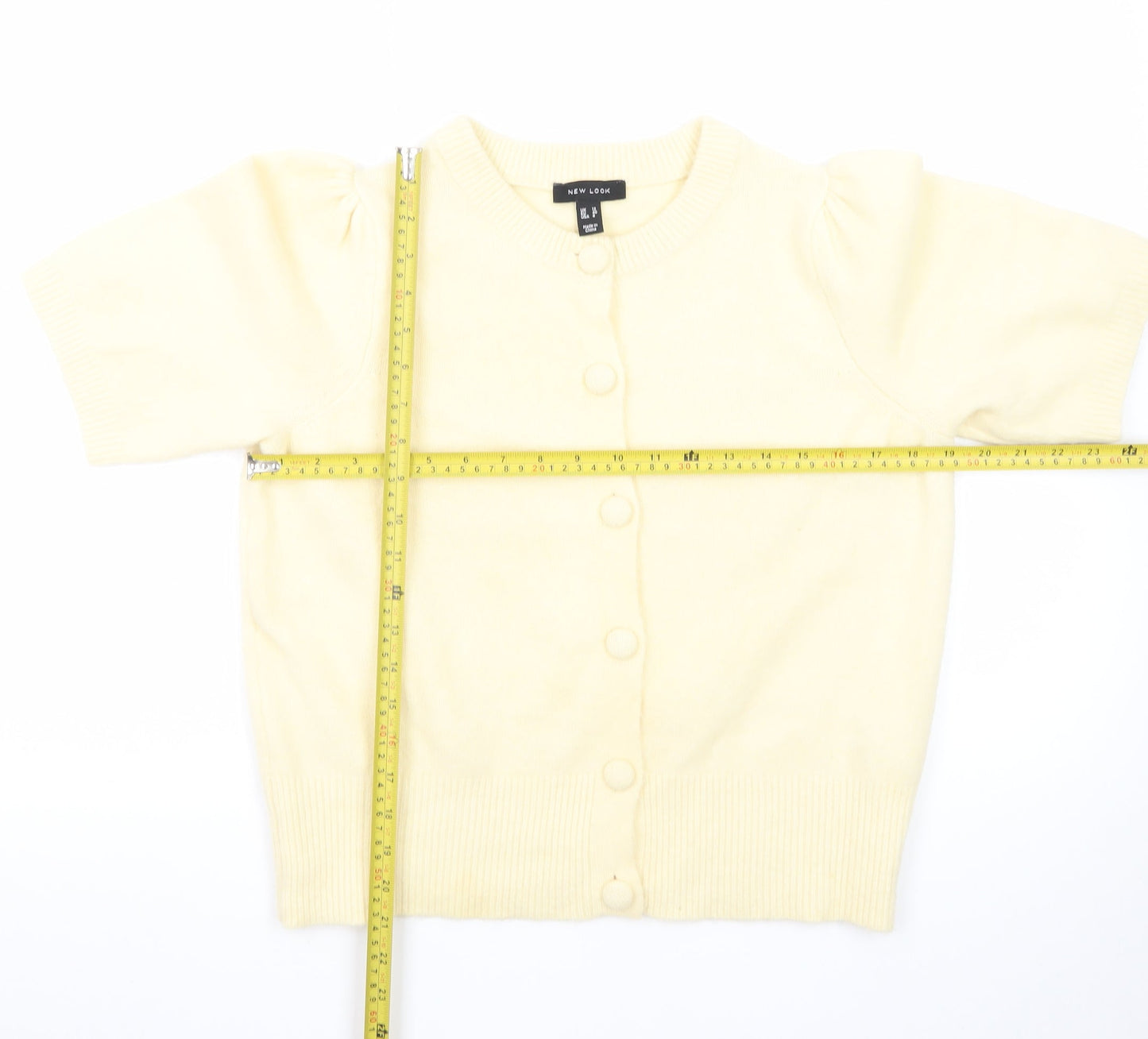 New Look Women’s Ivory Short Sleeve Puff Cardigan UK 12