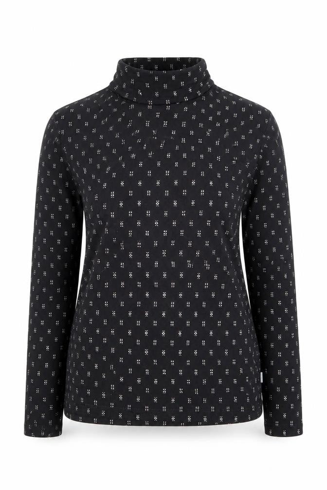 FatFace Women's Black Long Sleeve Jersey Roll Neck Top UK 12