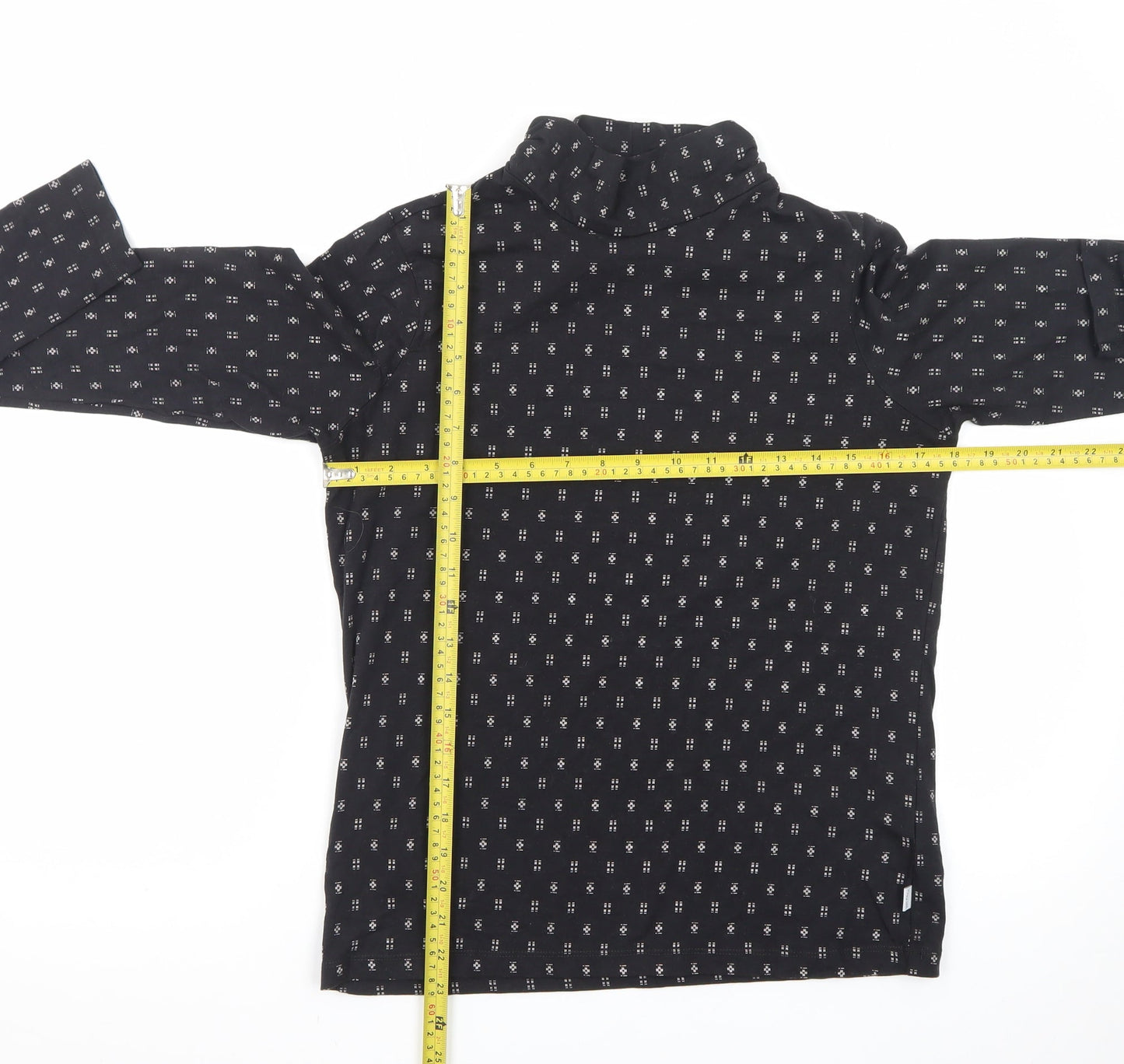 Fat Face Women's Black Long Sleeve Jersey Roll Neck Top UK 12