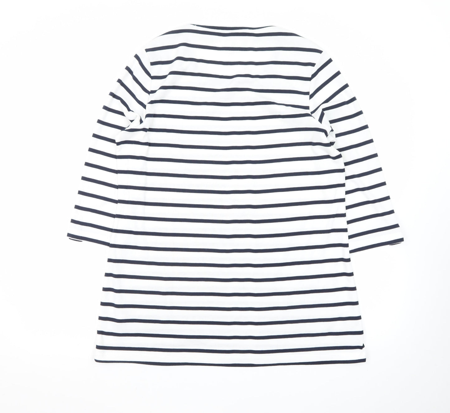 Bonmarché Women’s Striped Shift Dress Size 16 Navy White 3/4 Sleeve Casual