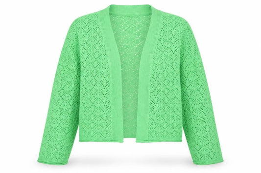Zara Women’s Green Open Knit V-Neck Cardigan Size 8