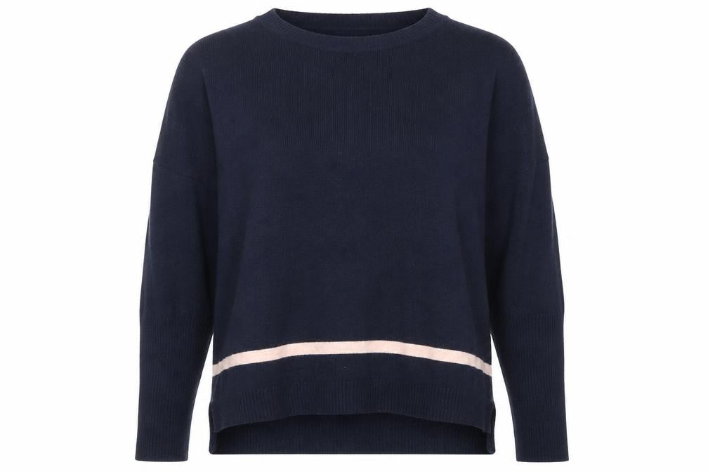 Great Plains Women's Blue Crew Neck Wool Blend Jumper Size S