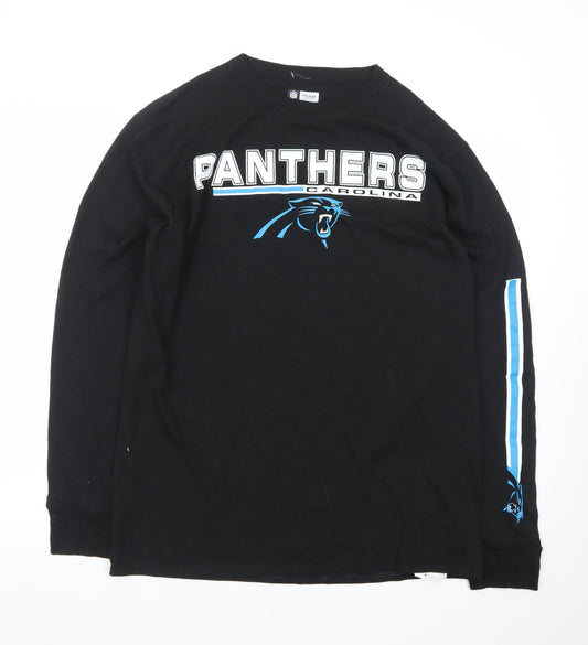 NFL Team Apparel Men's Black Carolina Panthers Long Sleeve T-Shirt Size L