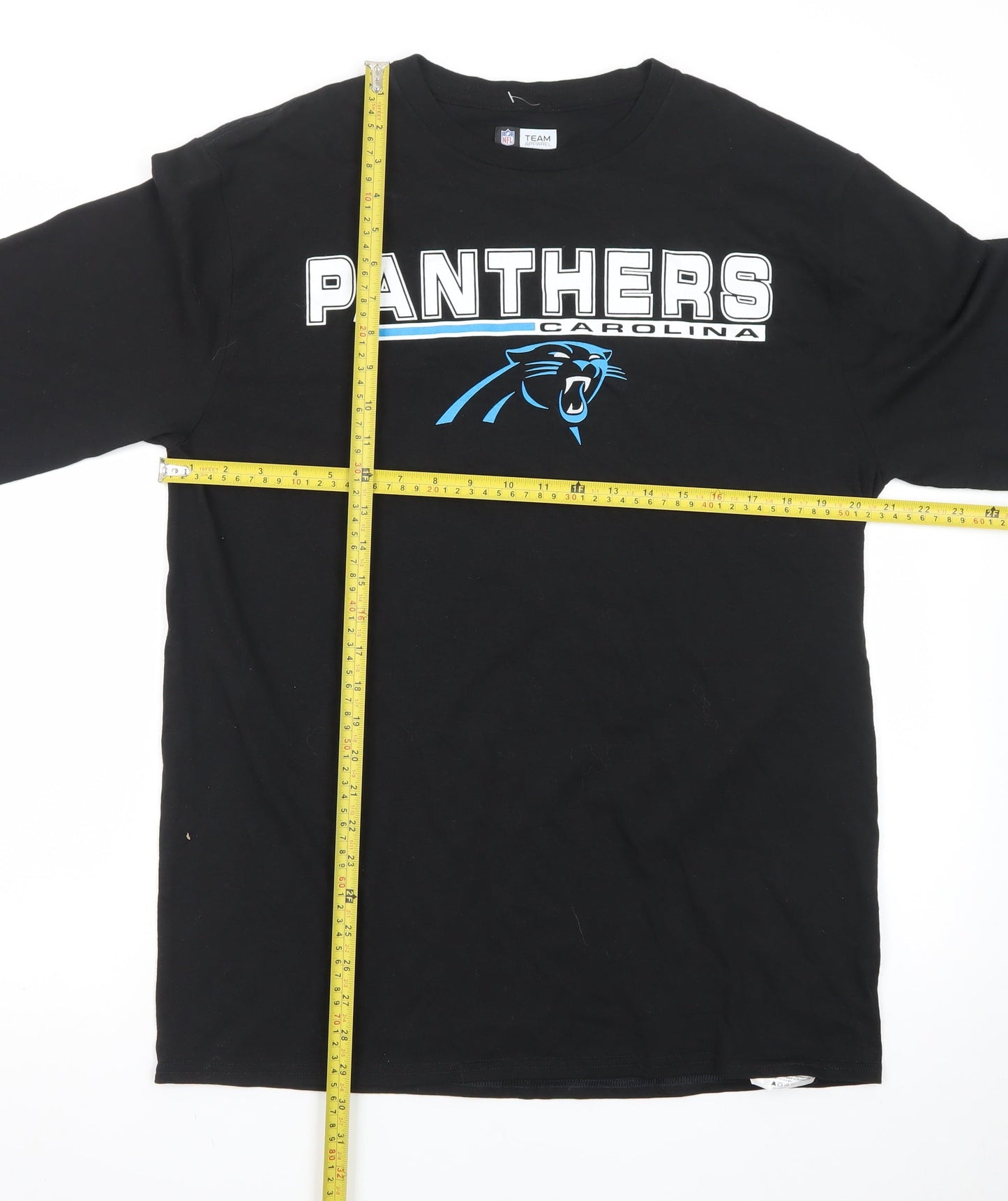 NFL Team Apparel Men's Black Carolina Panthers Long Sleeve T-Shirt Size L