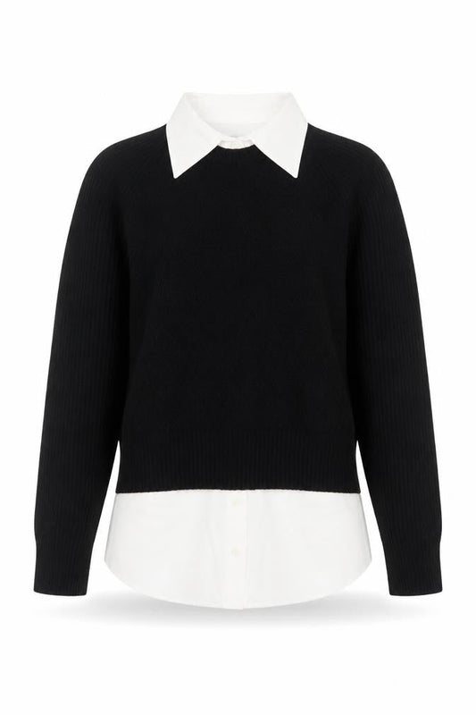 Next Women Black White Collared Pullover Jumper XS Classic Knit