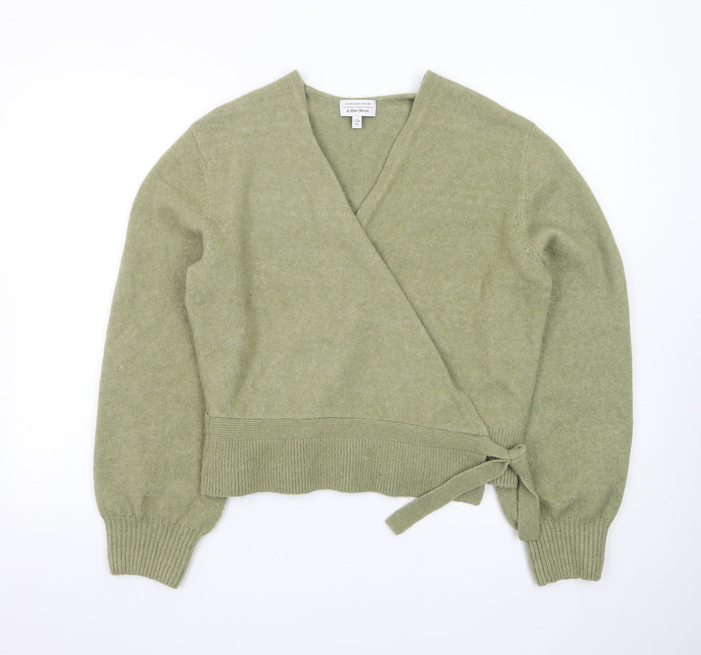 & Other Stories Women Green Wool Cashmere Wrap Jumper S