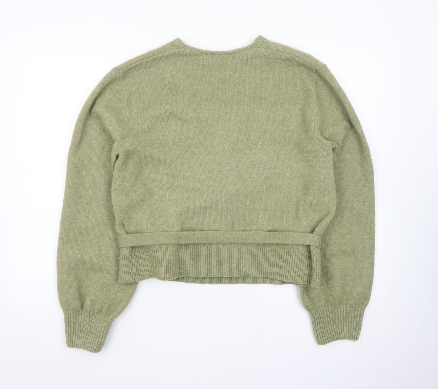 & Other Stories Women Green Wool Cashmere Wrap Jumper S