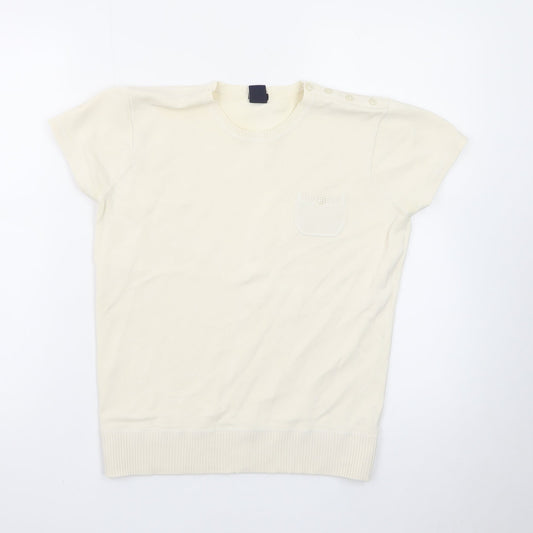 GAP Women Ivory Short Sleeve Knit Pullover Jumper M